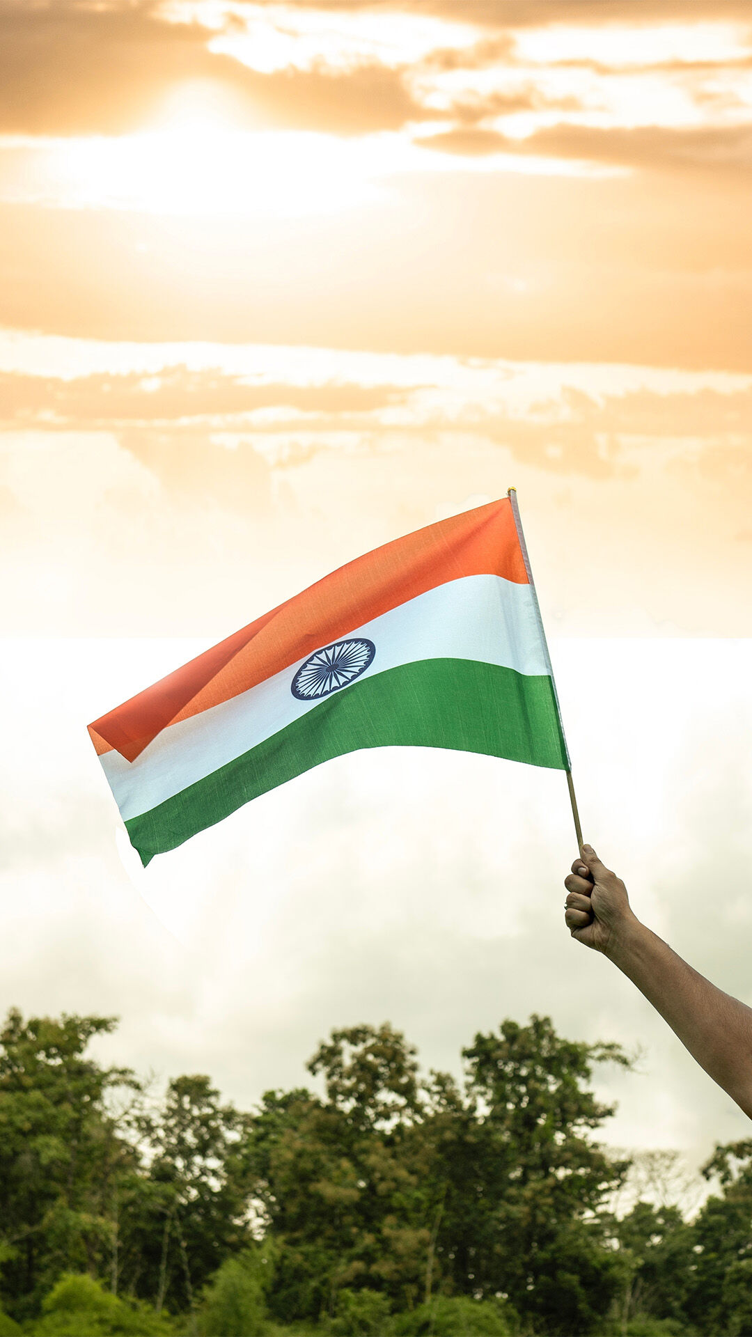 A man holsing indian national flag on republic day